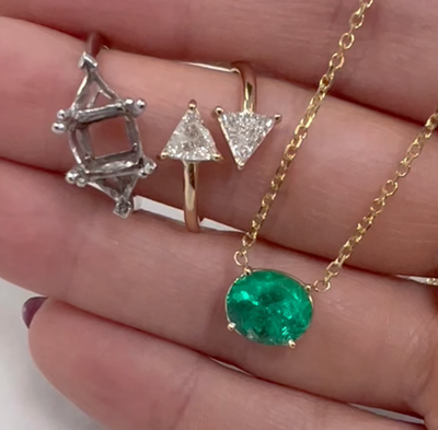 Emerald and Diamond Ring Reset