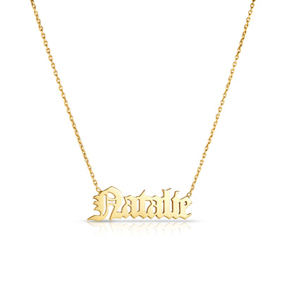 Gothic Nameplate Necklace