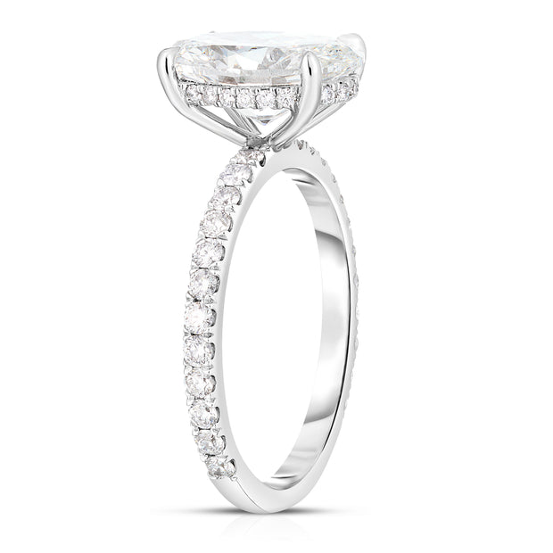 3.22 Carat Oval Cut Diamond Engagement Ring