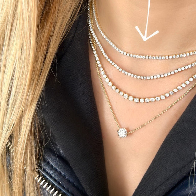 Alexandra Marks Jewelry Classic Elegant Tennis Necklace