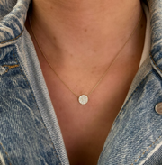 Pavé Diamond Disc Necklace