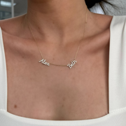 Double Diamond Name Necklace