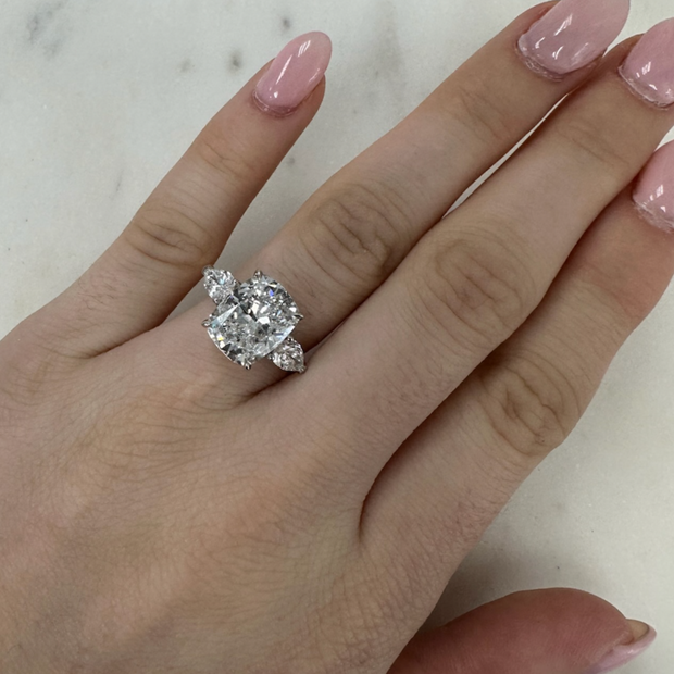4.04 Carat Cushion Cut Diamond Engagement Ring