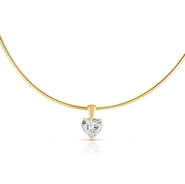 Omega Chain Necklace with Diamond Pendant – Alexandra Beth Omega Chain Necklace with Diamond Pendant – Alexandra Beth
