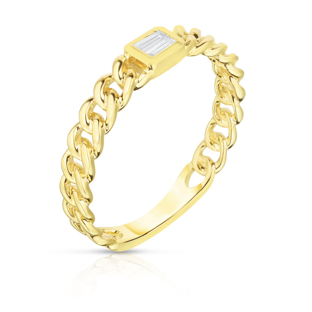 Bezel Set Baguette Curb Ring Alexandra Beth