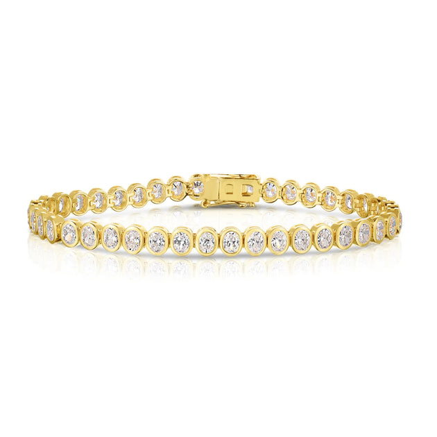 Oval Diamond Bezel Tennis Bracelet Alexandra Beth