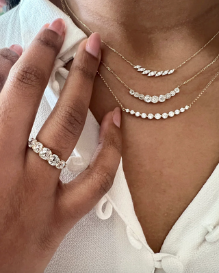 Graduated Diamond Bar Necklace