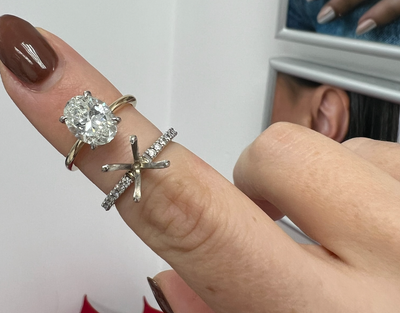 2.50 Carat Oval Cut Diamond Engagement Ring Reset