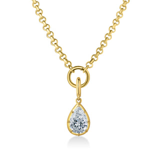 Georgian Pear Lab Diamond Rolo Necklace