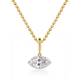 Georgian East-West Marquise Lab Diamond Ball Chain Necklace