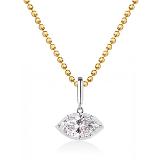 Georgian East-West Marquise Lab Diamond Ball Chain Necklace