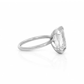 Emerald Cut Diamond Half Bezel Ring
