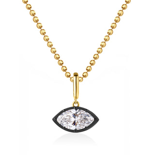 Georgian East-West Marquise Lab Diamond Ball Chain Necklace