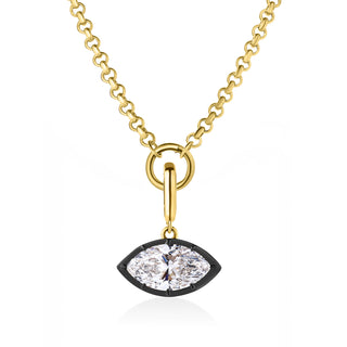 Georgian East-West Marquise Lab Diamond Rolo Necklace