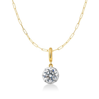 Georgian Round Lab Diamond Paperclip Necklace