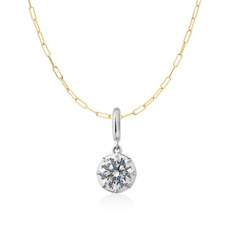 Georgian Round Lab Diamond Paperclip Necklace