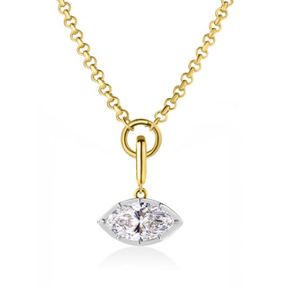 Georgian East-West Marquise Lab Diamond Rolo Necklace