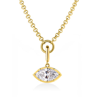 Georgian East-West Marquise Lab Diamond Rolo Necklace