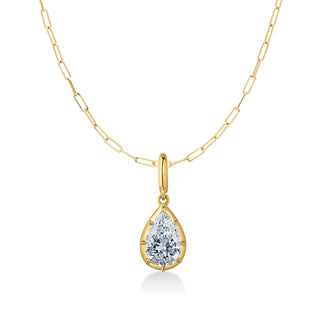 Georgian Pear Diamond Paperclip Necklace