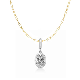 Georgian Oval Lab Diamond Paperclip Necklace