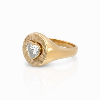 Heart Diamond Fingerprint Ring