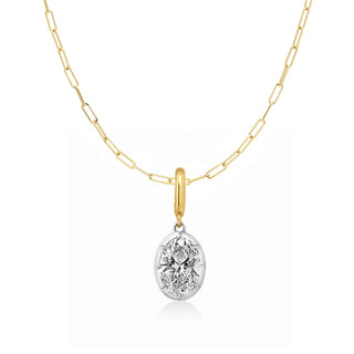Georgian Oval Lab Diamond Paperclip Necklace