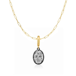 Georgian Oval Lab Diamond Paperclip Necklace