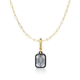 Georgian Emerald Cut Lab Diamond Paperclip Necklace
