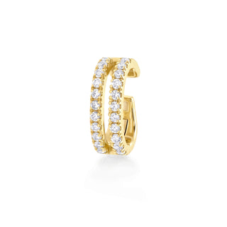 Round Lab Diamond Double Row Ear Cuff