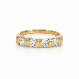 Radiant Cut Bar-Set Diamond Half Eternity Band
