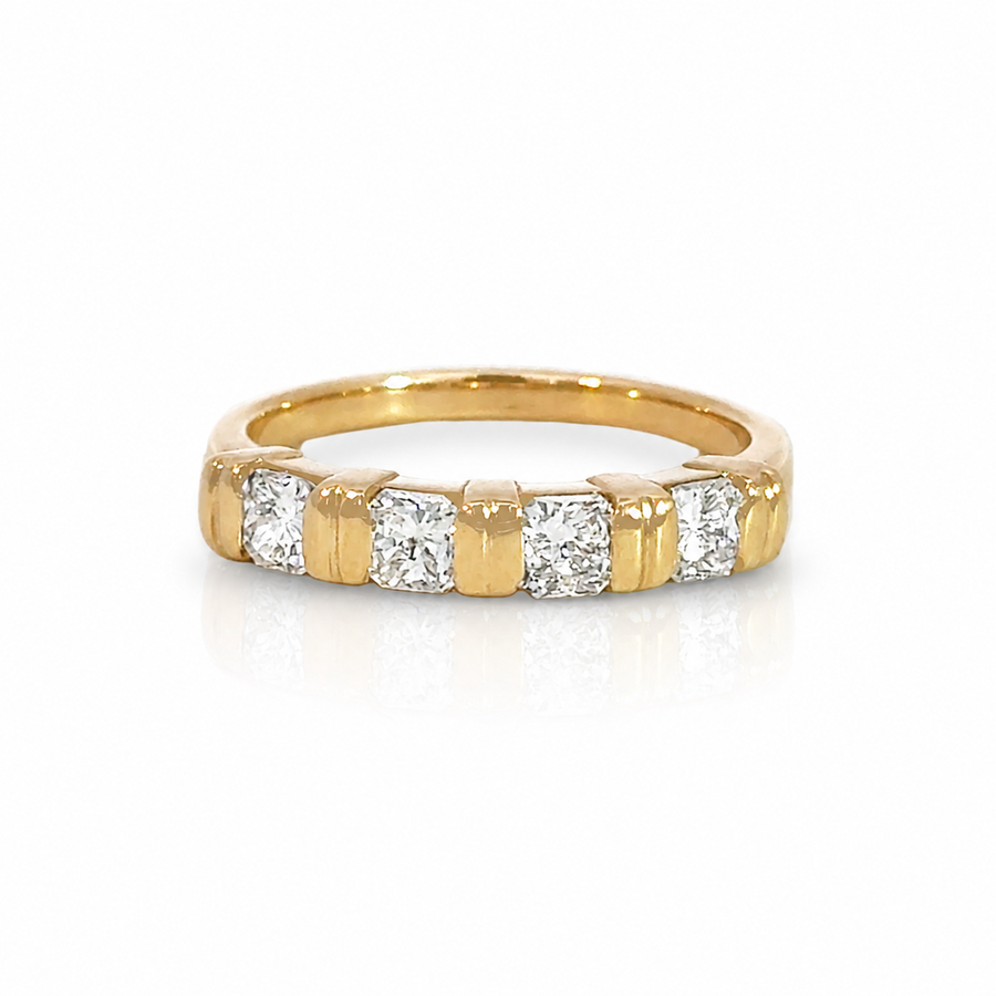 Radiant Cut Bar-Set Diamond Half Eternity Band