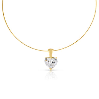 About: This heart shape diamond pendant necklace is available with your choice of a 2 or 3 carat lab grown diamond, offering a personalized approach to a classic setting. Suspended from a refined gold chain, it is designed to feel clean, elevated, and distinctly your own.

Diamond Details: Lab Grown Diamond

Total Carat Weight: Available in 2 or 3 carats
Lab Diamond Color: F
Lab Diamond Clarity: VS

Metal: 14K Yellow Gold

Length: Available in 12-14" or 14-16"

Closure: Lobster Clasp