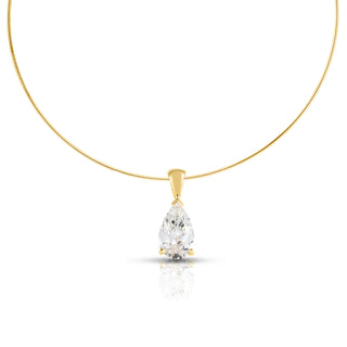 About: This pear shape diamond pendant necklace is available with your choice of a 2 or 3 carat lab grown diamond, offering a personalized approach to a classic setting. Suspended from a refined gold chain, it is designed to feel clean, elevated, and distinctly your own.

Diamond Details: Lab Grown Diamond

Total Carat Weight: Available in 2 or 3 carats
Lab Diamond Color: F
Lab Diamond Clarity: VS

Metal: 14K Yellow Gold

Length: Available in 12-14" or 14-16"

Closure: Lobster Clasp