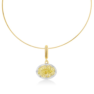 Georgian East-West Oval Yellow Lab Diamond Omega Necklace
