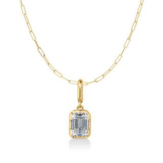 Georgian Emerald Cut Lab Diamond Paperclip Necklace