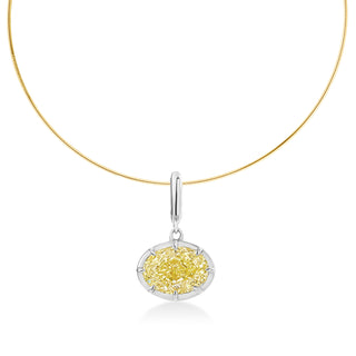Georgian East-West Oval Yellow Lab Diamond Omega Necklace