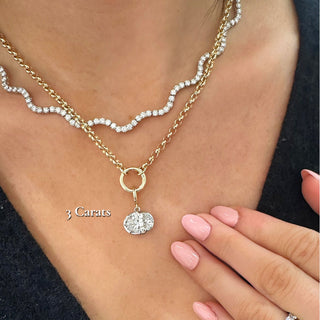 Georgian East-West Oval Lab Diamond Rolo Necklace