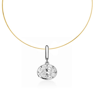 Georgian East-West Oval Lab Diamond Omega Necklace