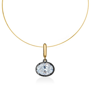 Georgian East-West Oval Lab Diamond Omega Necklace