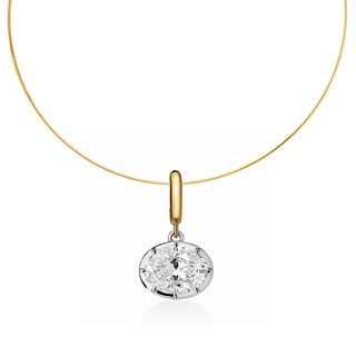 Georgian East-West Oval Lab Diamond Omega Necklace