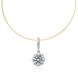 Georgian Round Lab Diamond Omega Necklace