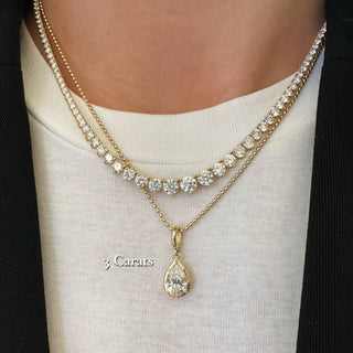 Georgian Pear Lab Diamond Pendant