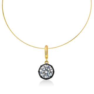 Georgian Round Lab Diamond Omega Necklace