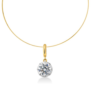Georgian Round Lab Diamond Omega Necklace
