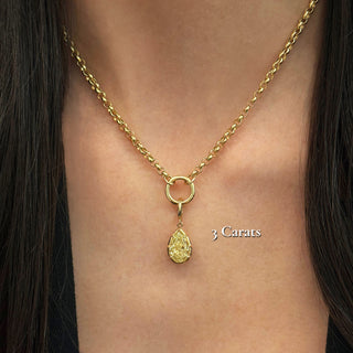 Georgian Pear Yellow Lab Diamond Pendant