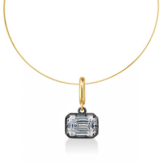Georgian East-West Emerald Lab Diamond Omega Necklace