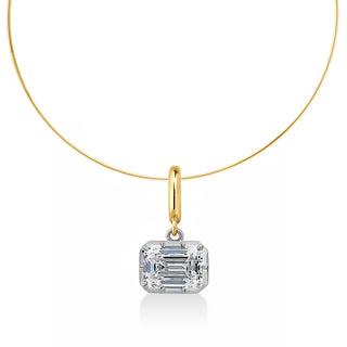 Georgian East-West Emerald Lab Diamond Omega Necklace