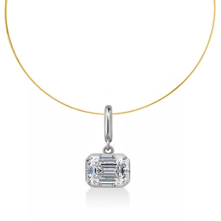 Georgian East-West Emerald Lab Diamond Omega Necklace