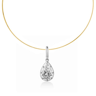 Georgian Pear Diamond Omega Necklace