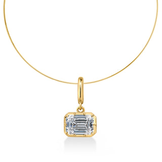 Georgian East-West Emerald Lab Diamond Omega Necklace